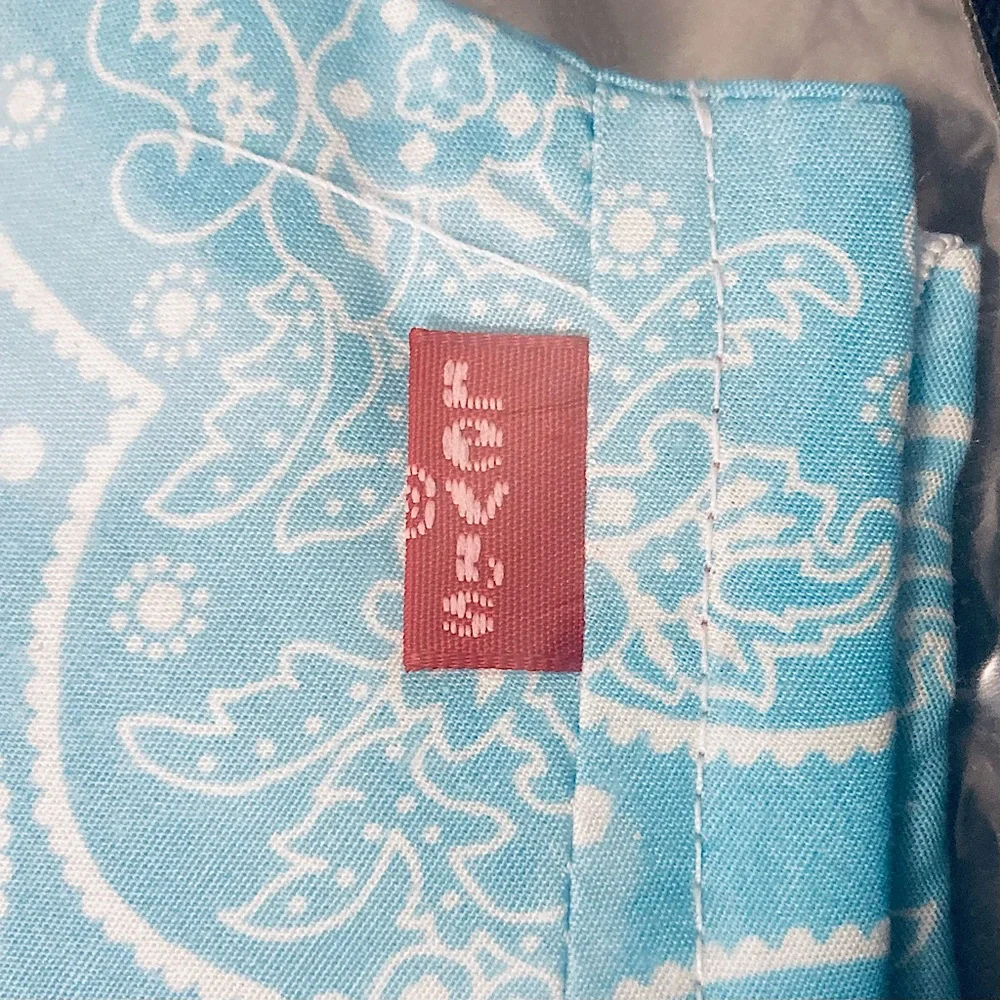 ⭐️ Levi’s Reusable Paisley Fabric Face Masks 3 Pack Blue And Purple Size Large